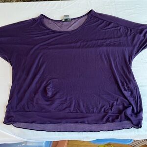 Carole Little size XL  purple super soft tee sheer upper neckline
